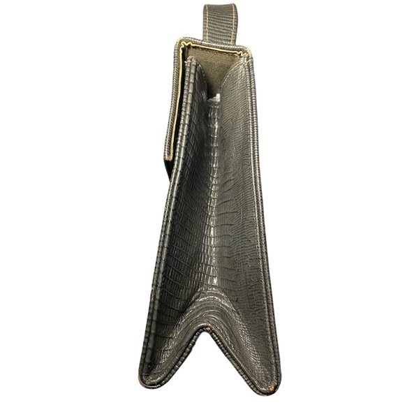 Vintage 50s 60s Triangle New York Grey Lizard Alligator Handbag Purse - Picture 5 of 14